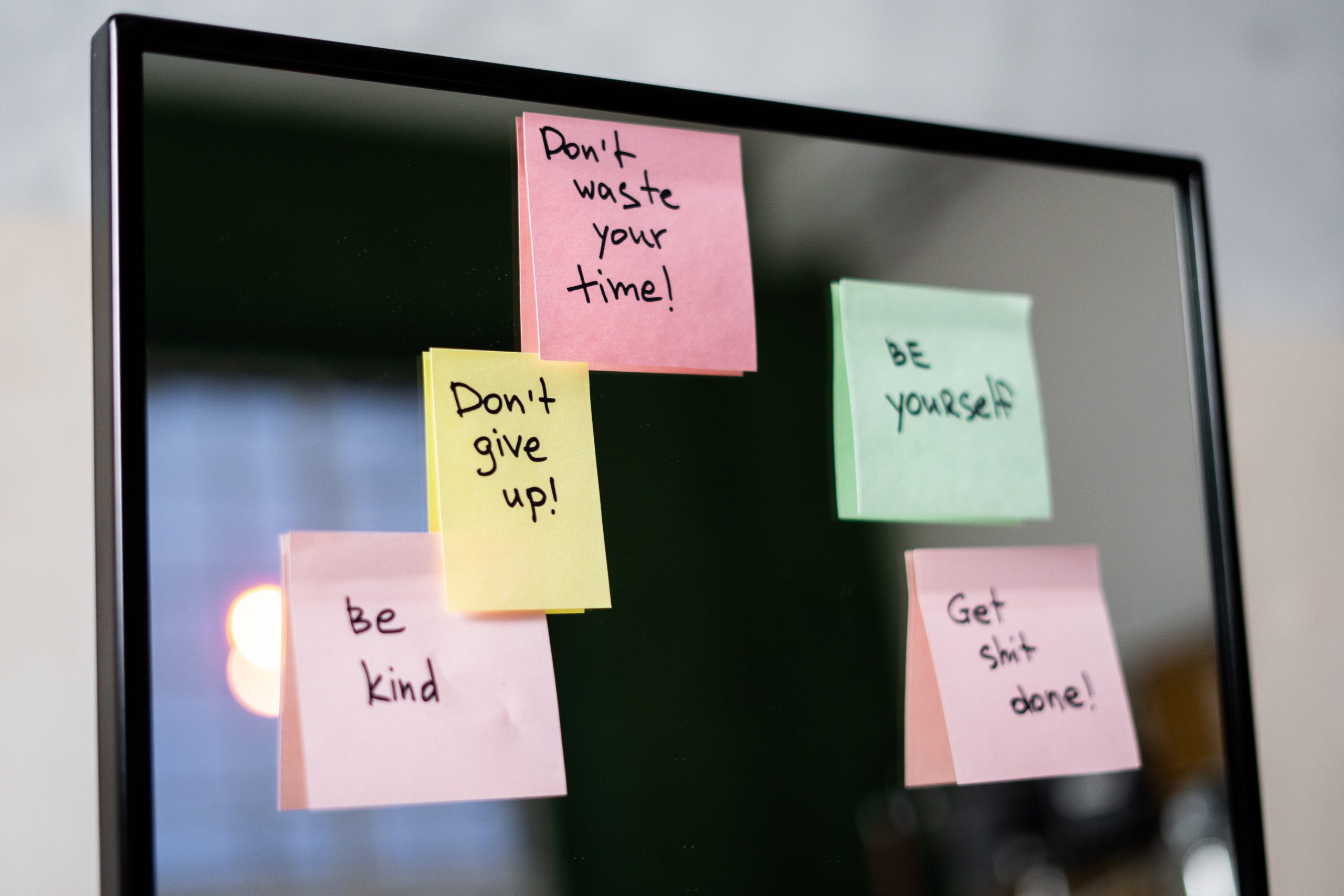 Time Management: The Ultimate Productivity Booster - sticky notes on computer monitor